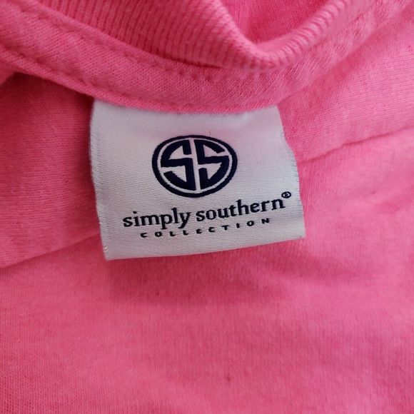 Simply Southern Tie Hot Pink T-Shirt Tee M - Picture 4 of 4